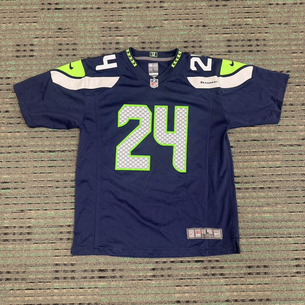 Nike On Field Marshawn Lynch #24 Seattle Seahawks Jersey  Size L 14/16 YOUTH